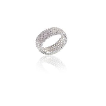 Söğütlü Silver SGTL5730 Kadın Tamtur Beş Sıralı Zirkon Taşlı Yüzük