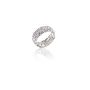 Söğütlü Silver SGTL5730 Kadın Tamtur Beş Sıralı Zirkon Taşlı Yüzük