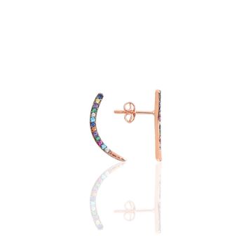 Söğütlü Silver SGTL7916 925 Ayar Gümüş Rose Zirkon Taşlı Mini Pırlanta Modeli Baykuş Küpe