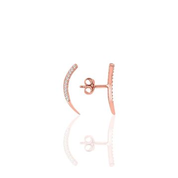 Söğütlü Silver SGTL7916 925 Ayar Gümüş Rose Zirkon Taşlı Mini Pırlanta Modeli Baykuş Küpe