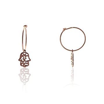 Söğütlü Silver SGTL7919 925 Ayar Gümüş Rose Zirkon Taşlı Mini Pırlanta Modeli Fatma Ana Eli Küpe