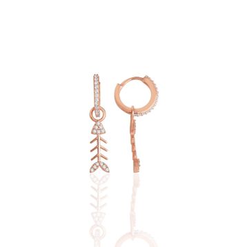 Söğütlü Silver SGTL7930 925 Ayar Gümüş Rose Zirkon Taşlı Mini Pırlanta Modeli Balık Küpe