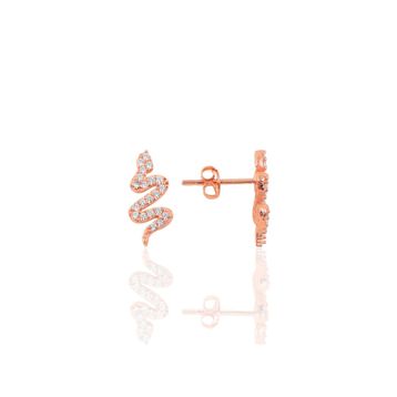 Söğütlü Silver SGTL7934 925 Ayar Gümüş Rose Zirkon Taşlı Mini Pırlanta Modeli Tek Taş Küpe