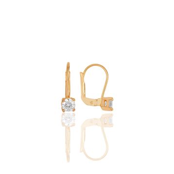 Söğütlü Silver SGTL7934 925 Ayar Gümüş Rose Zirkon Taşlı Mini Pırlanta Modeli Tek Taş Küpe