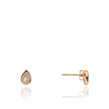 Söğütlü Silver SGTL7936 925 Ayar Gümüş Rose Zirkon Taşlı Mini Pırlanta Modeli Damla Küpe
