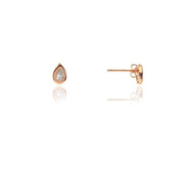 Söğütlü Silver SGTL7936 925 Ayar Gümüş Rose Zirkon Taşlı Mini Pırlanta Modeli Damla Küpe