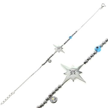 Söğütlü Silver SGTL8132 Dorica Rodyumlu Toplu Kutup Yıldızı Kadın Bileklik