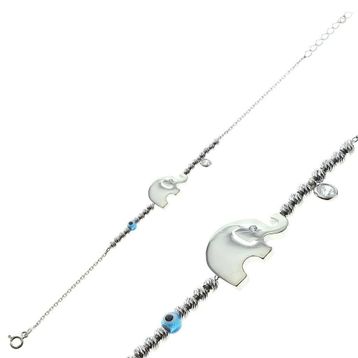 Söğütlü Silver SGTL8136 Dorica Rodyumlu Toplu Fil Kadın Bileklik