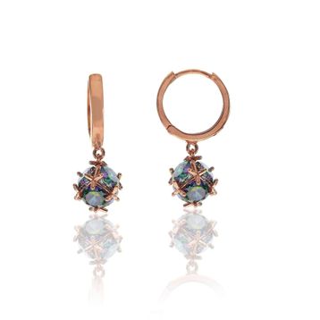 Söğütlü Silver SGTL8153 Mistik Topaz Taşlı Top Kadın Küpe