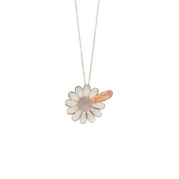 Söğütlü Silver SGTL8755 Rose Renk Gümüş Mineli Papatya Falı Kadın Kolye