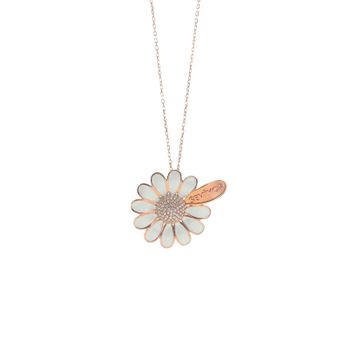 Söğütlü Silver SGTL8755 Rose Renk Gümüş Mineli Papatya Falı Kadın Kolye
