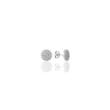 Söğütlü Silver SGTL9661 Zirkon Taşlı Yuvarlak Gümüş Küpe