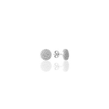 Söğütlü Silver SGTL9661 Zirkon Taşlı Yuvarlak Gümüş Küpe