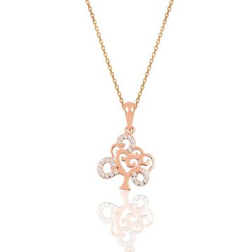Söğütlü Silver SGTL9716ROSE Ağaç Modeli Kadın Gümüş Kolye