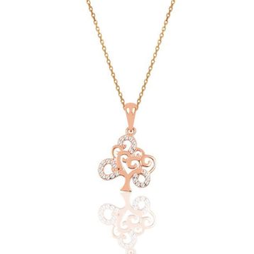 Söğütlü Silver SGTL9716ROSE Ağaç Modeli Kadın Gümüş Kolye
