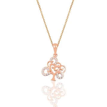 Söğütlü Silver SGTL9716ROSE Ağaç Modeli Kadın Gümüş Kolye