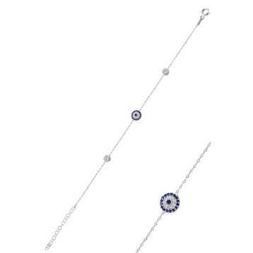 Söğütlü Silver SGTL9720 Model Zirkon Taşlı Gümüş Kadın Nazarlık Bileklik