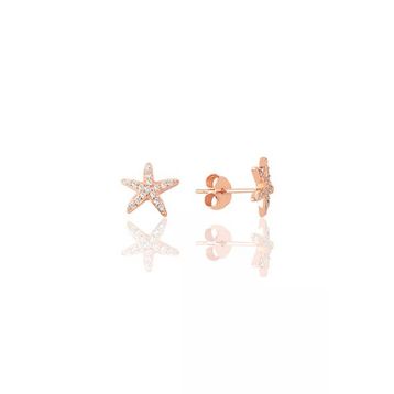 Söğütlü Silver SGTL9725ROSE Zirkon Taşlı Deniz Yıldızı Gümüş Küpe