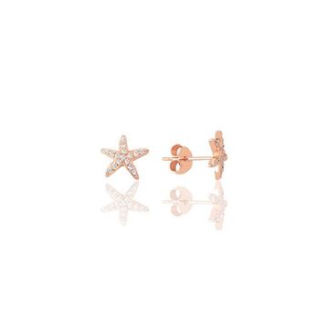 Söğütlü Silver SGTL9725ROSE Zirkon Taşlı Deniz Yıldızı Gümüş Küpe