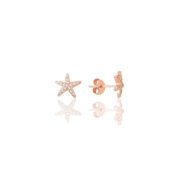Söğütlü Silver SGTL9725ROSE Zirkon Taşlı Deniz Yıldızı Gümüş Küpe