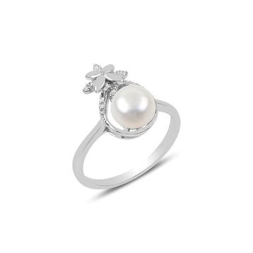 Söğütlü Silver SGTL9787 Gümüş İncili Ve Zirkon Taşlı Damla Modeli Yüzük