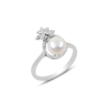 Söğütlü Silver SGTL9787 Gümüş İncili Ve Zirkon Taşlı Damla Modeli Yüzük