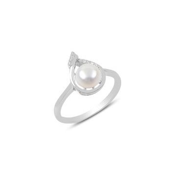 Söğütlü Silver SGTL9787 Gümüş İncili Ve Zirkon Taşlı Damla Modeli Yüzük