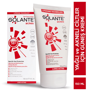 Solante 150 ml Spf50+ Yağlı Ciltler İçin Akne Ve Sivilce Güneş Kremi