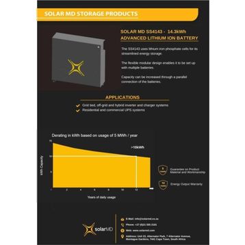 Solar MD SS4143 14.3 kWh Gelişmiş Lityum Iyon Pil