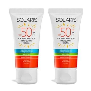 Solaris Age Restoring Sun Protection 50+ Faktör Yaşlanma Karşıtı Tüm Cilt Tipleri için 50 ml Renksiz Yüz Güneş Koruyucu Krem