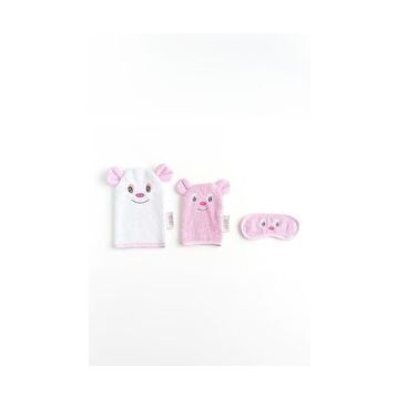 Soley Happy Pembe %100 Pamuk Banyo Bebek Alıştırma Seti