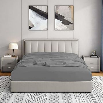 Soley Jersey 140x200 cm Gri %100 Pamuk Çift Kişilik Lastikli Çarşaf