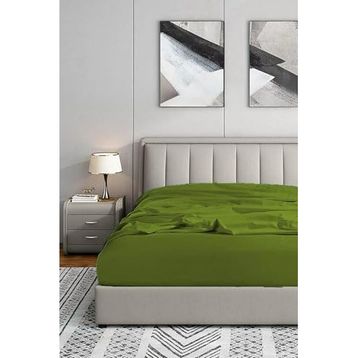 Soley Jersey 140x200 cm Yeşil %100 Pamuk Çift Kişilik Lastikli Çarşaf