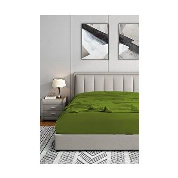 Soley Jersey 140x200 cm Yeşil %100 Pamuk Çift Kişilik Lastikli Çarşaf