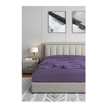 Soley Jersey Mürdüm %100 Pamuk Çift Kişilik 160x200 cm Lastikli Çarşaf