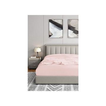 Soley Jersey Pudra %100 Pamuk Çift Kişilik 180x200 cm Lastikli Çarşaf