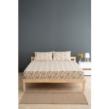 Soley Liberty Sarı %100 Pamuk Tek Kişilik 120x200 cm Lastikli Çarşaf Seti