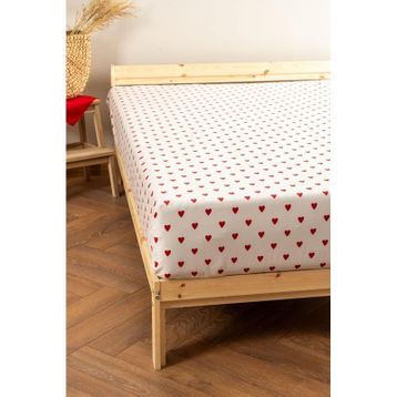 Soley Mix & Match Hearts Kırmızı %100 Pamuk Tek Kişilik Düz Çarşaf