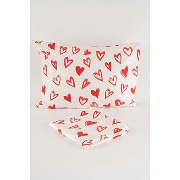 Soley Mix & Match Lover %100 Pamuk Kırmızı Tek Kişilik Çarşaf Seti