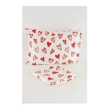 Soley Mix & Match Lover %100 Pamuk Kırmızı Tek Kişilik Çarşaf Seti