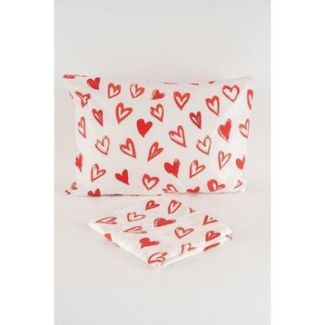 Soley Mix & Match Lover %100 Pamuk Kırmızı Tek Kişilik Çarşaf Seti