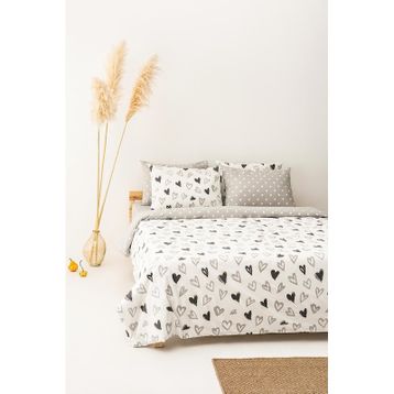 Soley Mix & Match Lover Beyaz %100 Pamuk Tek Kişilik Nevresim Seti