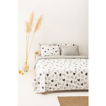 Soley Mix & Match Lover Beyaz %100 Pamuk Tek Kişilik Nevresim Seti