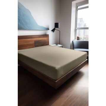 Soley Mix & Match Plain Bej %100 Pamuk Ranforce 100x200 cm Tek Kişilik Lastikli Çarşaf