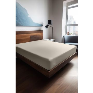Soley Mix & Match Plain Ekru %100 Pamuk Ranforce 160x200 cm Çift Kişilik Lastikli Çarşaf