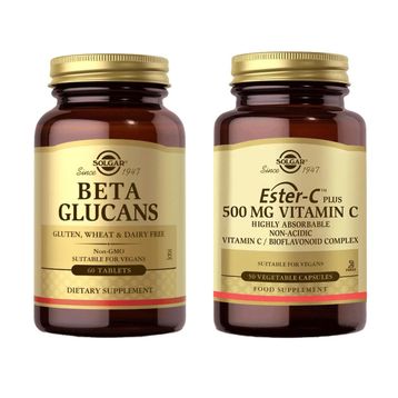 Solgar Beta 1.3 Glucans 60 Tablet + Solgar Ester-C Plus 500 mg 50 Kapsül
