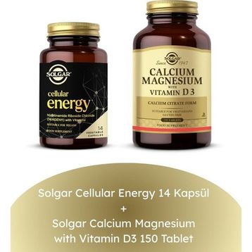 Solgar Cellular Energy 14 Kapsül + Calcium Magnesium with Vitamin D3 150 Tablet