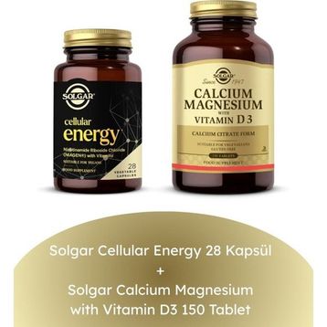 Solgar Cellular Energy 28 Kapsül + Calcium Magnesium with Vitamin D3 150 Tablet