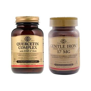 Solgar Quercetin Complex With Ester-C Plus 50 Tablet + Solgar Gentle Iron 17 mg 90 Kapsül