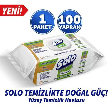 Solo 100'lü Beyaz Sabun Ferahlığı Yüzey Temizlik Havlusu